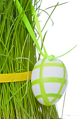 Image showing easter eggs in grass