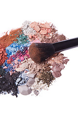 Image showing set of multicolor crushed eyeshadows