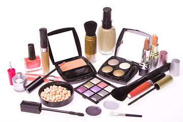 Image showing set of cosmetic makeup products