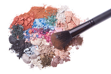 Image showing set of multicolor crushed eyeshadows