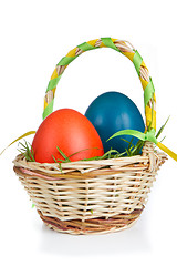 Image showing basket with easter eggs