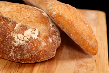 Image showing Italian and Ciabatta loaves of bread