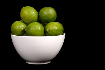 Image showing Limes in white bowl