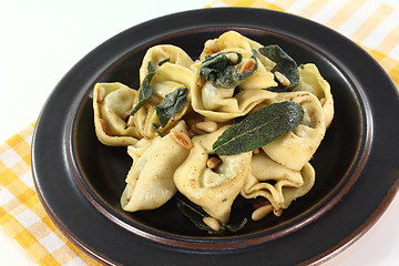 Image showing fresh tortellini with sage butter