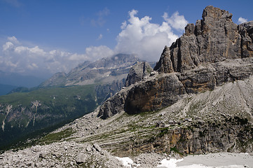 Image showing Rocky landscape in the Italian Dolomites