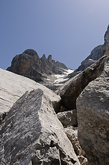 Image showing Rocky landscape in the Italian Dolomites