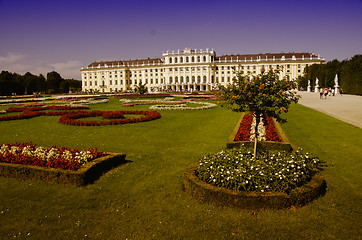 Image showing Gardens and Flowers inside Schonbrunn Castle