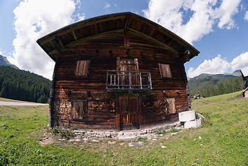 Image showing Typical Dolomites House, Italy