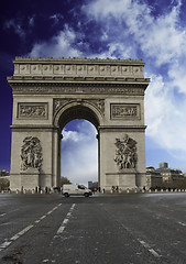 Image showing Colors of Sky over Triumph Arc, Paris