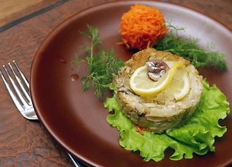 Image showing meat dish with lemon