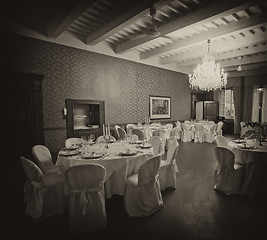 Image showing Dining Room prepared for Weddig Party