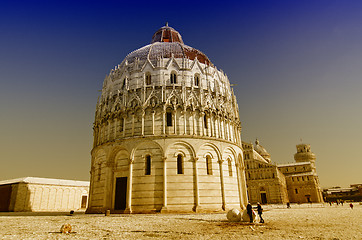 Image showing Piazza dei Miracoli in Pisa after a Snowstorm