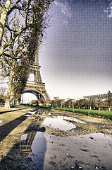 Image showing Colors of Eiffel Tower in Winter