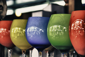 Image showing Colorful Glasses in a Thai Market