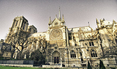 Image showing Colors of Notre Dame Cathedral in Winter