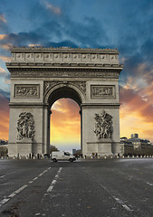 Image showing Colors of Sky over Triumph Arc, Paris