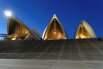 Image showing Evening approaching Sydney Harbour