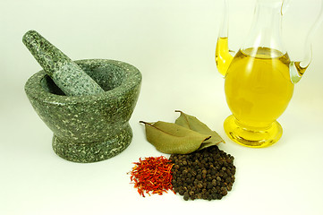 Image showing Oil and spices