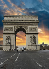 Image showing Colors of Sky over Triumph Arc, Paris