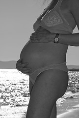 Image showing Pregnant Woman at the Seaside