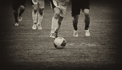 Image showing Finding the Ball during a Football Match