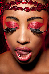 Image showing Creative Magenta Eye Makeup