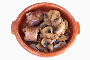 Image showing sausage with mushrooms