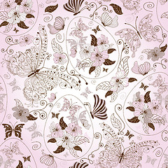 Image showing Seamless easter floral pattern