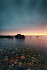 Image showing Sunset in a calm bay