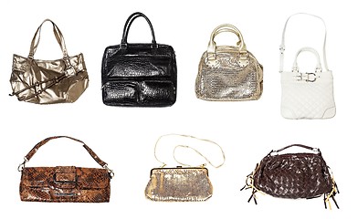 Image showing Set of women handbags