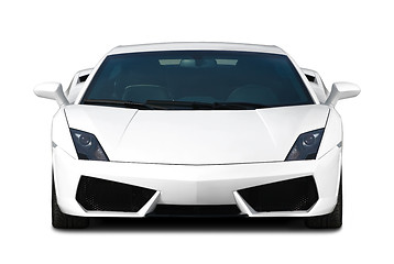 Image showing White supercar. Front view.