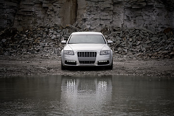 Image showing Front view of a luxury car