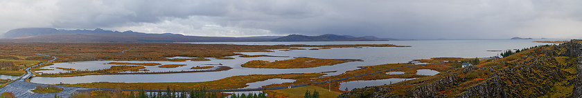 Image showing Panoramic view to a lake