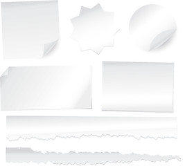 Image showing collection of various white note papers on white background