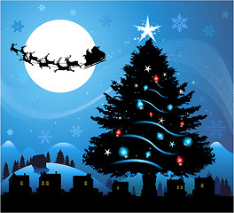 Image showing Blue Christmas background