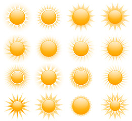 Image showing Vector sun icons