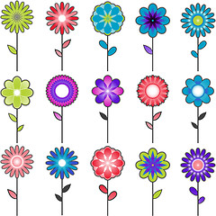 Image showing Flower collection design isolated on white