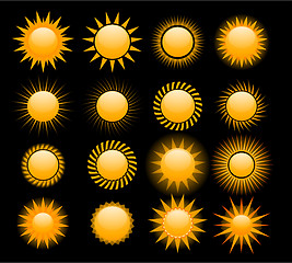 Image showing Vector sun icons