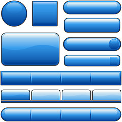 Image showing Blue Glossy website internet Media buttons