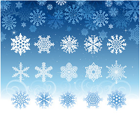 Image showing Snowflakes collection set
