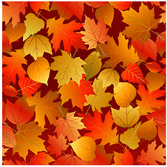 Image showing Seamless autumn leaves pattern