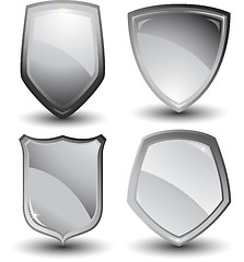 Image showing Vector silver shields