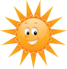 Image showing Cartoon sun smiley face