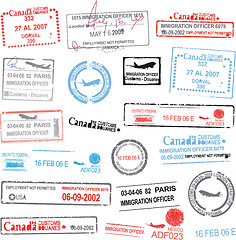 Image showing Passport stamps