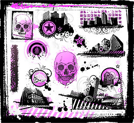 Image showing Grunge funky emo gothic elements