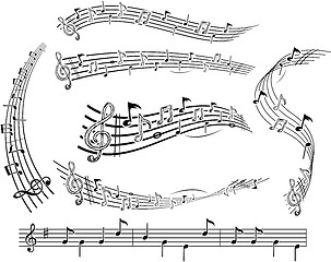 Image showing Music notes on music sheet