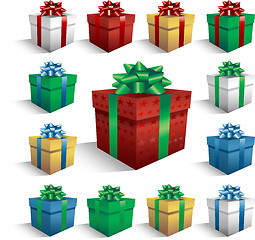 Image showing Vector gift boxes isolated on white