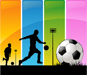 Image showing Colorful grunge soccer background