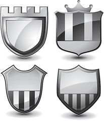 Image showing Vector silver shields