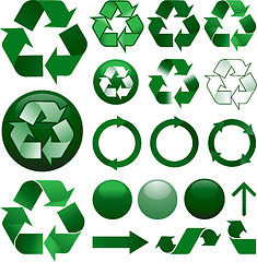 Image showing Recycle icons set
